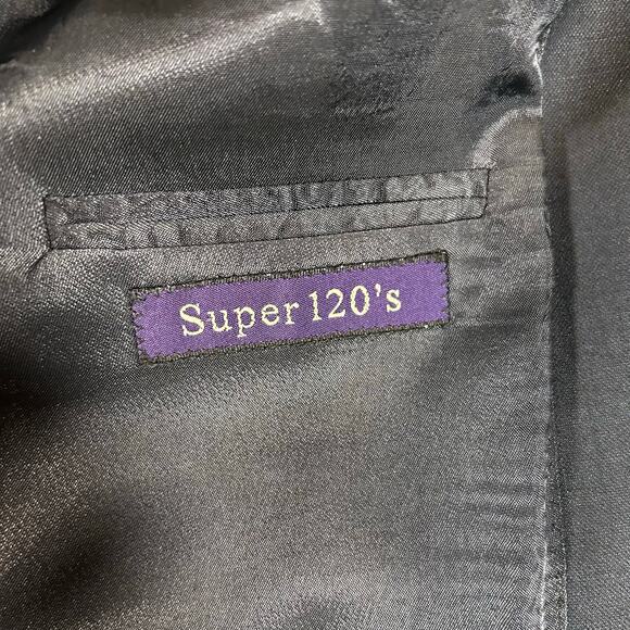 Adolfo 2pc Suit Super 120's 100% Wool Sport Coat Blazer Made in Italy 40R 34W - Picture 5 of 16